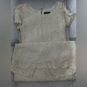 White / Ivory Lace Midi Dress